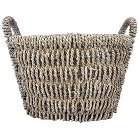 Medium Heavy Duty Seagrass Durable Log Basket for Fire Place