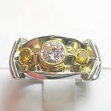 14K Two-Tone Gold Natural Yellow and Pink Diamond Ring