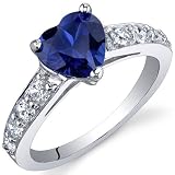 Dazzling Love 1.75 Carats Blue Sapphire Ring in Sterling Silver Size 5 to 9