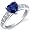 Dazzling Love 1.75 Carats Blue Sapphire Ring in Sterling Silver Rhodium Finish Size 8