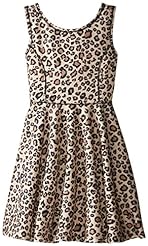 Girls Polyester/Spandex/Tulle/Knit Lace Leopard Print  Dress