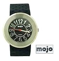 Girls and Boys Mojo Quartz Analogue Watch with Black Resin Strap