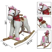 New Plush Pink Girls Rocking Horse With Sound Toy Holiday Gift
