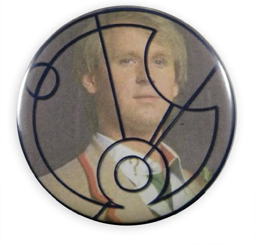 Doctor Who Fifth Doctor "Five" in Gallifreyan Pinback Button 2.25" Multi
