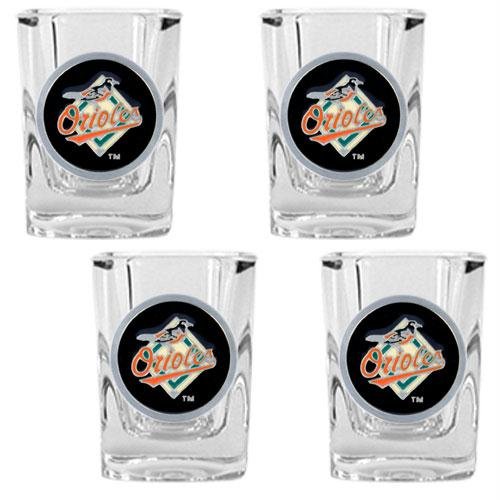 MLB Baltimore Orioles Four Piece Square Shot Glass Set