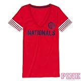Washington Nationals Victoria's Secret PINK&Atilde;&macr;&Acirc;&iquest;&Acirc;&frac12; V-Neck Half Sleeve Tee