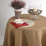 Passe Partout Burlap Lined Linen Tablecloth. 100% Linen. 120 Inch Round.