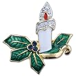 Christmas Burning Candle Brooch