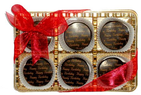 Sugar Free Happy Birthday Belgian Dark Chocolate Chocolate Covered Cream filled Chocolate... by A Bountiful Harvest