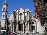 Catedral De San Cristobal, Old Havana, Havana, Cuba, West Indies, Central America Stretched Canvas Poster Print
