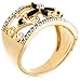 Amazon Collection Yellow Gold-Plated Sterling Silver Sapphire Flower Ring