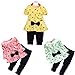 Shensee Baby Girl Sets Heart-shaped Print Bow Cute 2PCS Kids Set T shirt + Pants
