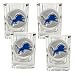 Great American Products Detroit Lions Set Of 4 Shot Glasses-Size: One Size