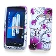 LG Rumor Touch LN510 (Sprint) Snap-on Protector Hard Case Image Cover "Artistic Purple Flowers" Design