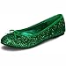 Glitter Green Flat Adult Shoes (Women's Adult 6)