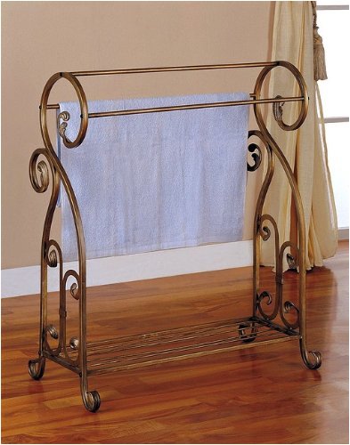 Coaster Home Furnishings 900079 Towel/Quilt Rack with Bottom Shelf