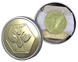 Honey House Vanilla Scented Bee Bar Natural Solid Lotion Bar 2 oz - New in Gold & Silver Embossed Tin Case