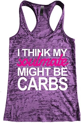 I Think my soulmate might be carbs Burnout Racerback Tank, Purple Rush, S