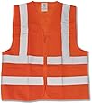Neiko&reg; 53946A Neon Orange Safety Vest with Reflective Strips and Zipper | ANSI/ISEA Standard - Size XL