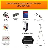 Professional Sony NEX-VG10, NEX-VG20 Ultimate 32GB Accessory Package Kit Includes 32GB High Speed Memory Card, Card Reader, Professional LED Video Light, 72 Inch Pro Tripod, Extra Large Carrying Case, 8 Hour Extended Life FV100 Batery Pack, Rapid AC/DC Charger, 67MM Pro HD Filter Kit, HDMI Cables + More