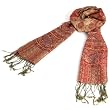 Paisley Gold Tapestry Long Scarf Wrap Shawl 70x12 Brick