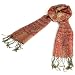 Paisley Gold Tapestry Long Scarf Wrap Shawl 70x12 Brick