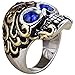 Men's Vintage Stainless Steel Gothic Cz Classic Skull Biker Ring , Gold Silver Blue