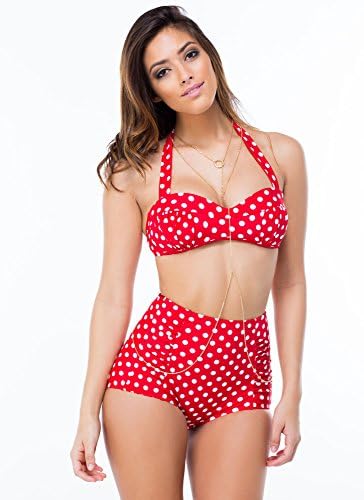 High-Waisted Polka Dot Bikini Set