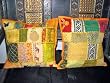 2 Yellow Sari Patchwork Embroidery Sari Toss Pillow Cushion Covers