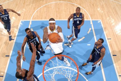 Memphis Grizzlies v Denver Nuggets: Carmelo Anthony Photographic Poster Print by Garrett Ellwood, 28x42