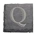 Kitchen & Housewares : JK Adams Set of Four 4-Inch Square Monogrammed Slate Coasters, Q
