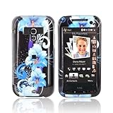 For Sprint HTC Touch Pro 2 Hard Case BLUE FLOWERS BLACK