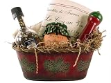 Pepper & Spice French Cooks Gift basket:Grinders, herbs & recipe towel