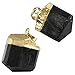 SUNYIK Irregular Tumbled Natural Black Tourmaline Pendant for Necklace,Gold Plated