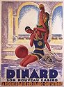 DINARD SON NOUVEAU CASINO FRANCE RESORT SWIMMING POOL GIRLS SMALL VINTAGE POSTER REPRO