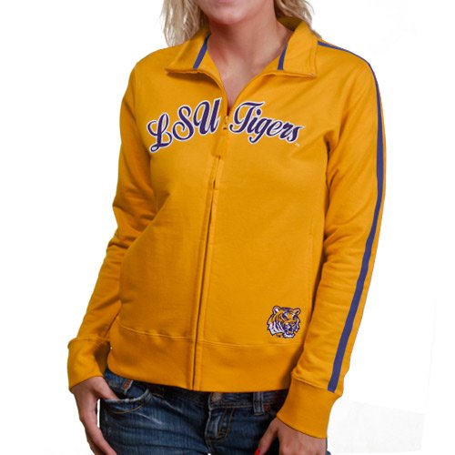 LSU Tigers Ladies Gold Curve Full Zip Jacket (Large)