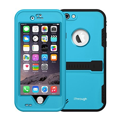 iPhone 6 Plus Waterproof Case, iThroughTM iPhone 6 Plus Waterproof Case, Dust Proof, Snow Proof, Shock Proof Case, Heavy Duty Protective Carrying Cover Case for iPhone 6 Plus (Blue-)