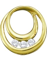 10KT Yellow Gold 0.18 CTW Diamond Circle Pendant