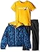 Nautica Boys' Toddler Three Piece Outerwear Set with Puffer Jacket Tee and Denim Jean