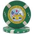 U.S. ARMY Seal on Green Big Slick Texas Hold'em Poker Chip