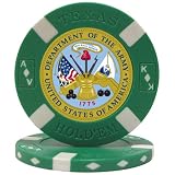 U.S. ARMY Seal on Green Big Slick Texas Hold'em Poker Chip