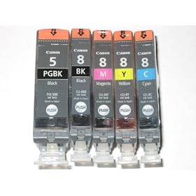 Click here to buy Genuine Canon 5 Ink Cartridge Set for IP4200 IP4300 IP5200 MP500 MP530 MP800 MP830 MP950 MP960 with Chip by Canon.