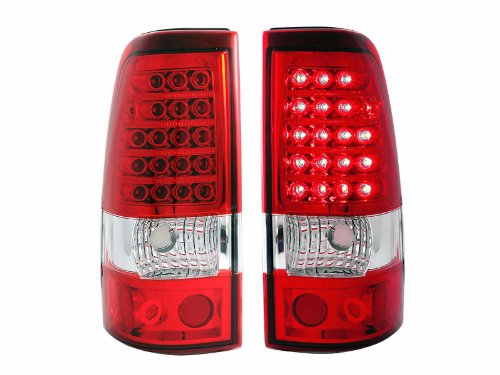 Anzo USA 311007 Chevrolet Silverado Red/Clear LED Tail Light Assembly - (Sold in Pairs)