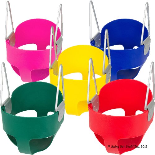 Yellow Highback Bucket Swing Seat - Full Enclosed Toddler Swing For Ages 2-5