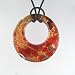 Handmade Millefiori Murano Glass Pendant - Viola Red/Gold Style3