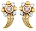 18k Tri-Color Gold Pink, White, and Yellow Diamond Floral Earrings (1/2 cttw)