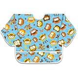 Bumkins Waterproof Sleeved Bib, 6 months to 2 years, Blue Owl