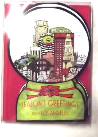 ALLPORT- Los Angeles Snow Globe Christmas Cards Set of 10
