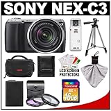 Sony Alpha NEX-C3 Digital Camera Body & E 18-55mm OSS Lens (Black) with 16G ....