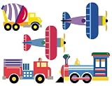 Wallies Wallpaper Mural, OK Trains, Planes and Trucks